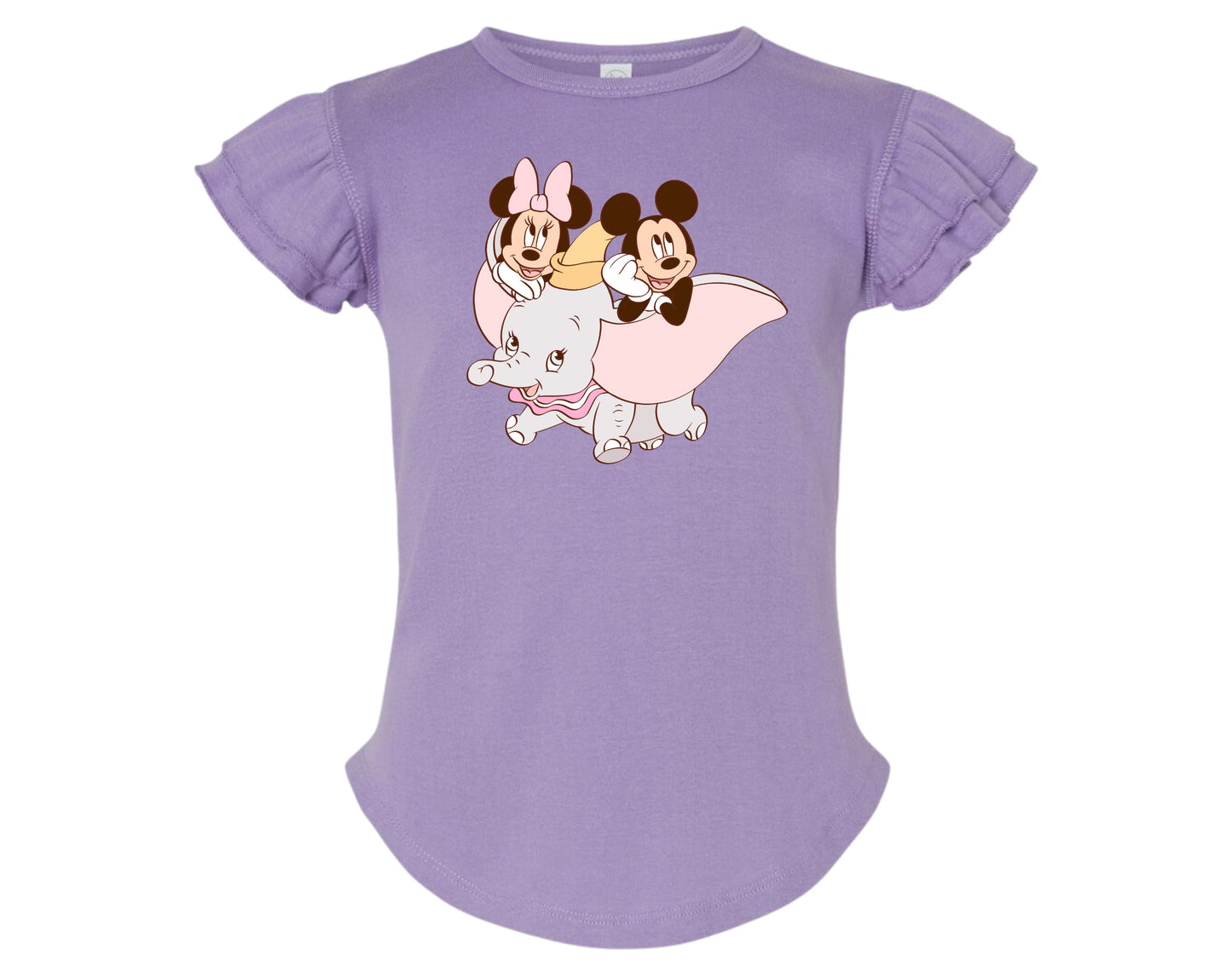 Mouse Elephant Ride Flutter T and Onesie